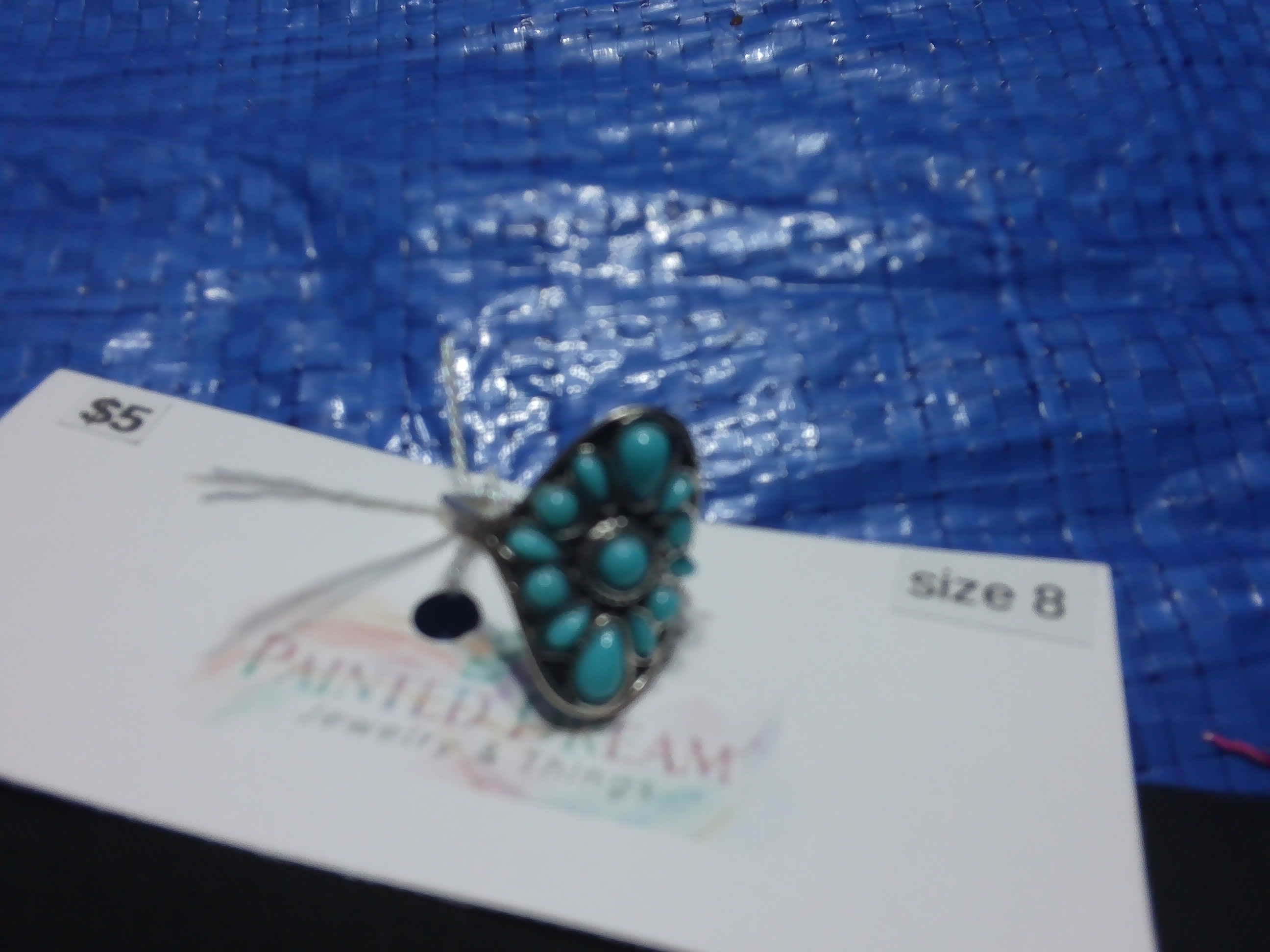 3 Turquoise Rings- Size 8