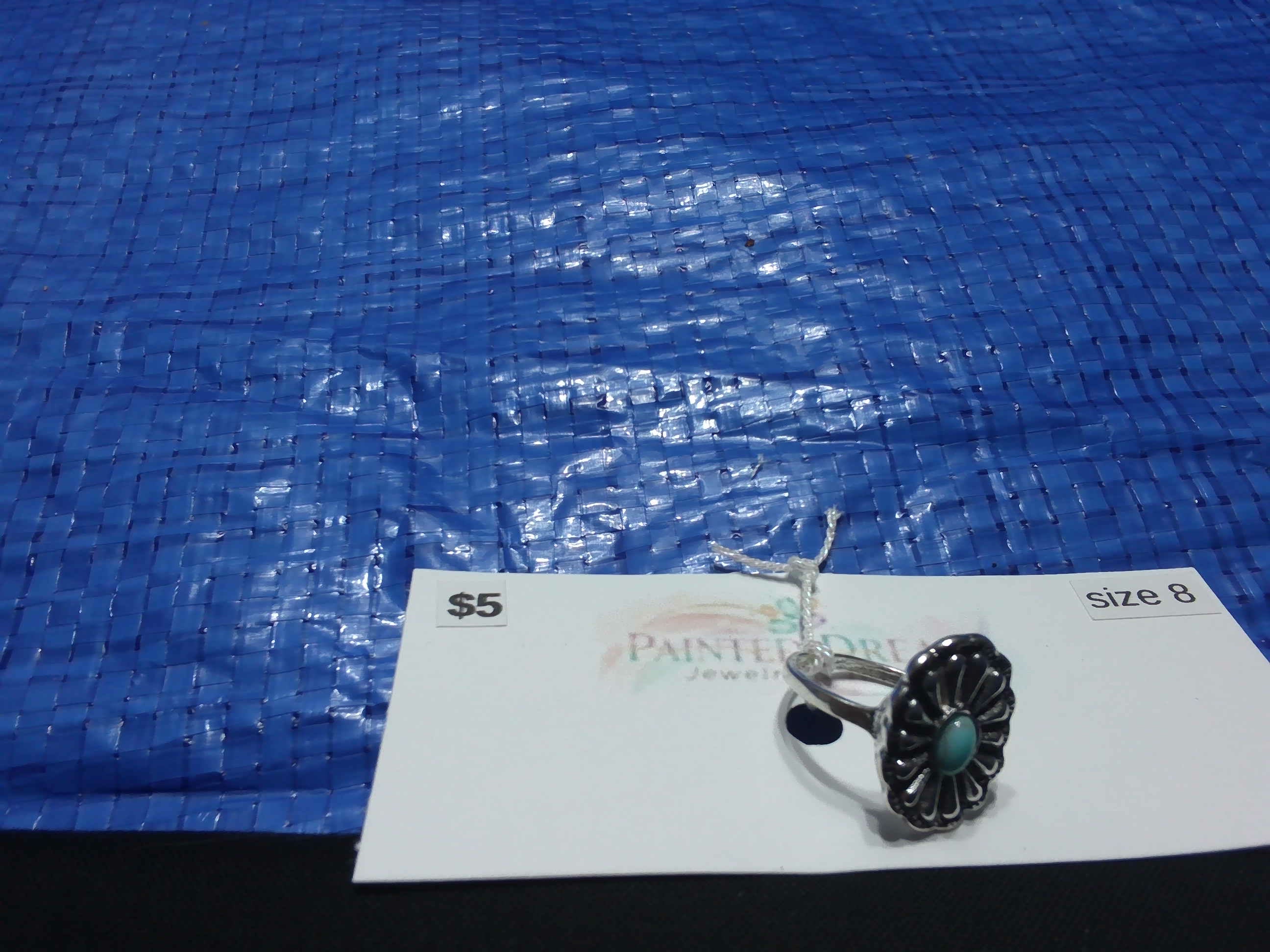 3 Turquoise Rings- Size 8