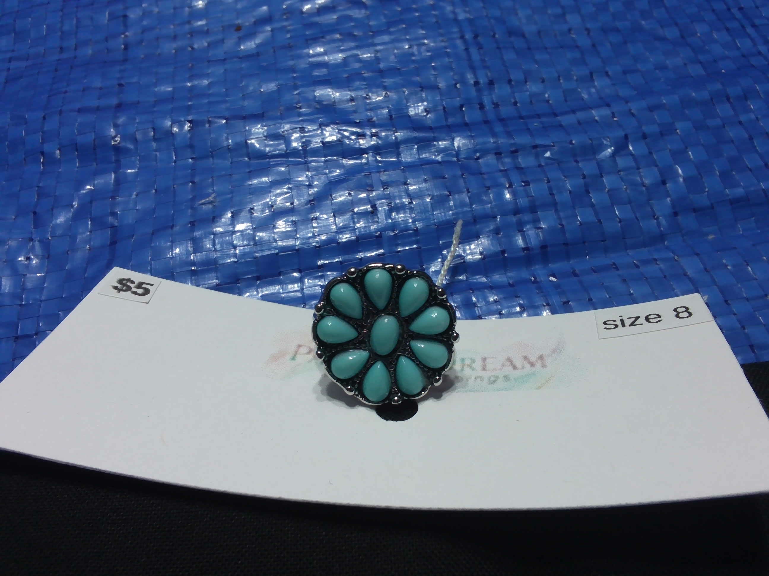 3 Turquoise Rings- Size 8